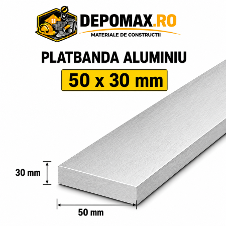 Platbanda aluminiu 50 x 30 mm, 6 metri (EN-AW 6060)